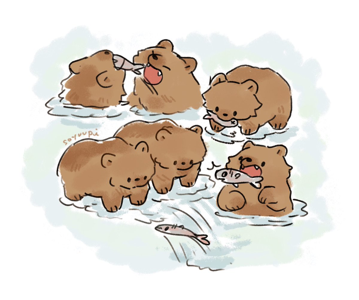 sayuupi_'s tweet photo. Draw some bears from the bear cam 🐻 https://t.co/Q5GEqOC0Cb