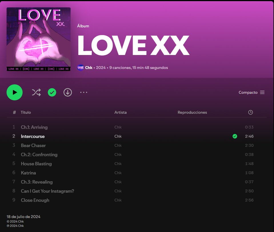 Chk_Bangers's tweet photo. Album is coming tonight~!
https://t.co/NvI4Jg6qLx
#Chk #LOVEXX #NewReleaseAlbum #Spotify #AppleMusic #Deezer #Chipstep #Dance #Vogue #EDM https://t.co/rNToAelvza