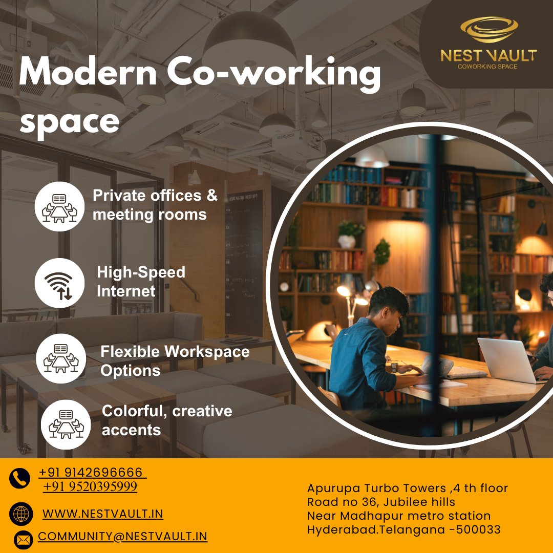 Nestvault's tweet photo. Book a tour today and find your perfect spot!
contact info: +91 9142696666, +91 9520395999
mail info; community@nestvault.in
web info ; https://t.co/JLHpsBtW6O
#CoworkingSpaceSolutions, #NestVaultOfficeRental, #ProfessionalNetworkingEvents, #CollaborativeWorkspace, #SharedOffice https://t.co/g2vMhmnpO9