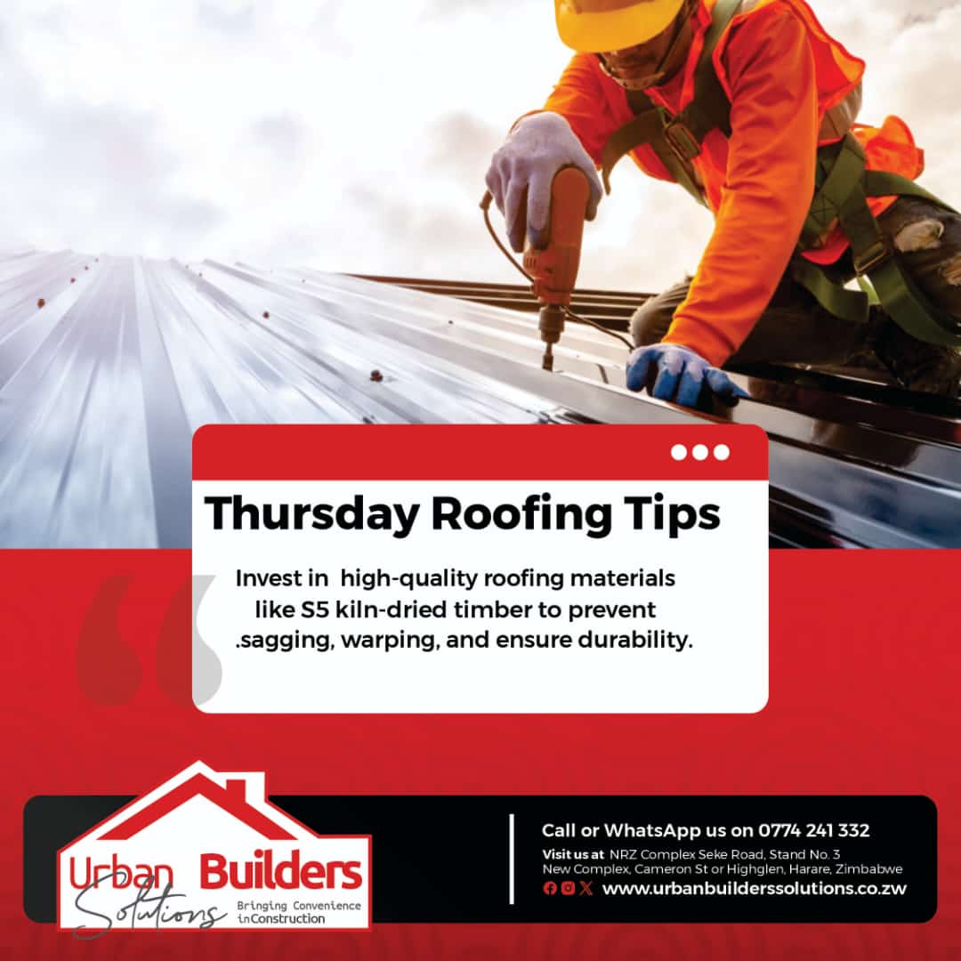 UrbanBuilderszw's tweet photo. Thursday Roofing Tips
#urbanbuilderssolutions
#roofingtimber
#QualityMaterials
#Roofing
#RoofingSolutions #roofingcontractor #diasporaprojects #construction #letsbuildourhomes #UrbanBuilders https://t.co/h122J6aRa7
