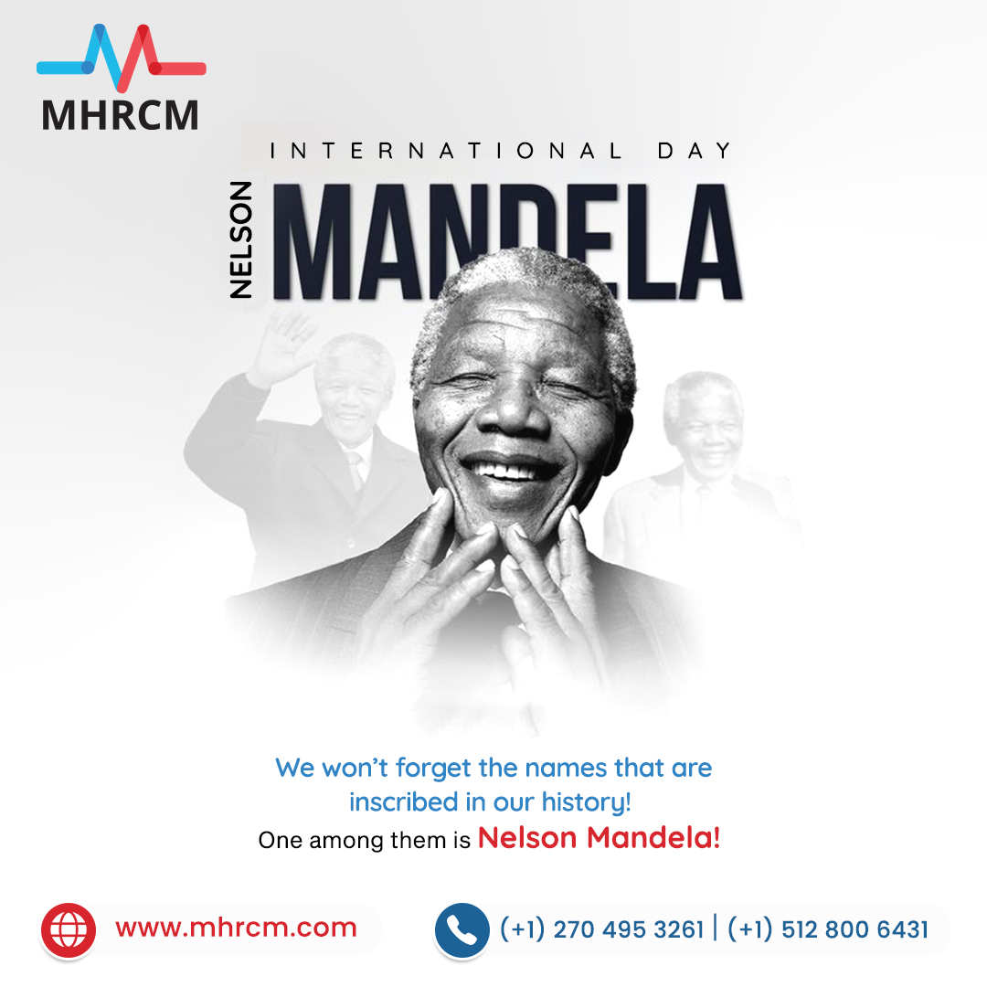 MedhealthRCM's tweet photo. It is a day to remember and honor a great man from our history, Nelson Mandela, who taught this world what it takes to be humble, kind, and generous!
#NelsonMandelaDay #Mandela
#medicalbilling #medicalclaim #claimmanagement #medicalbillingservices #rcmoutsourcing #mhrcm https://t.co/pdyn71Kmpb
