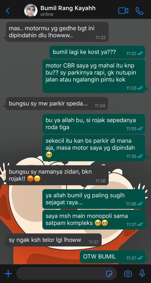 chikincaratge's tweet photo. ❓ kak abidin abidin pernah ga kena omel bumil/pak jeffrey krn tingkah lakunya yg diluar nalar itu?
💬 pernah sama bumil, soalnya abidin masih ada takut2nya sama beliau. kalo sama pak jepri mah engga soalnya sobat sefrekuensi 😍 #kostbumil https://t.co/C5qo6xiODc