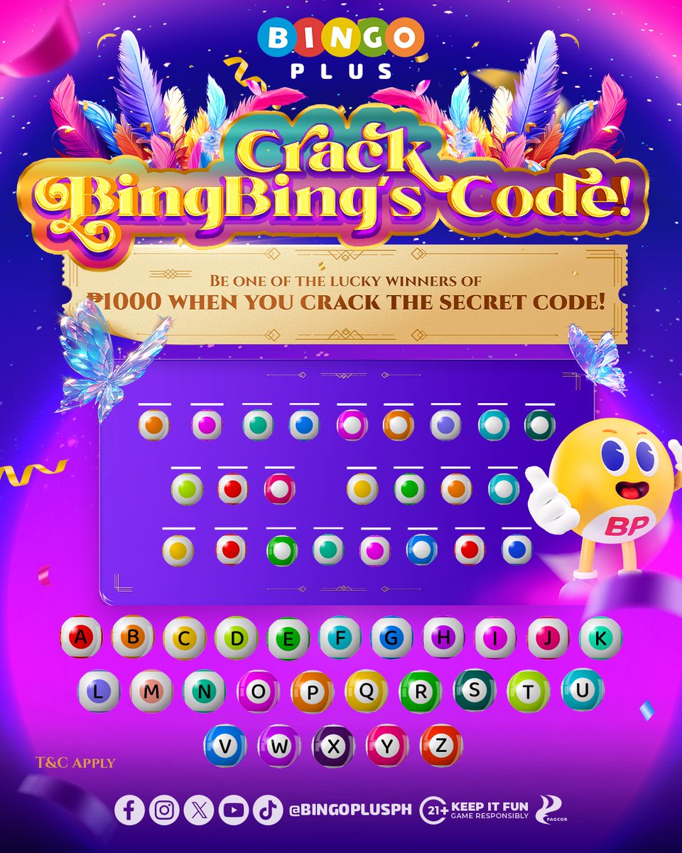 Bingoplusph's tweet photo. Crack the secret code at maging isa sa 10 lucky winners ng P1000 GCash!

Simply follow the mechanics:
1. QRT this post with your answer
2. USE our hashtags #BPDayCebuCarnival #BingoPlusDayCebu #KimChiuForBingoPlus
3. LIKE this post

Campaign duration: July 18-29

*T&amp;C https://t.co/9reLDmoldt