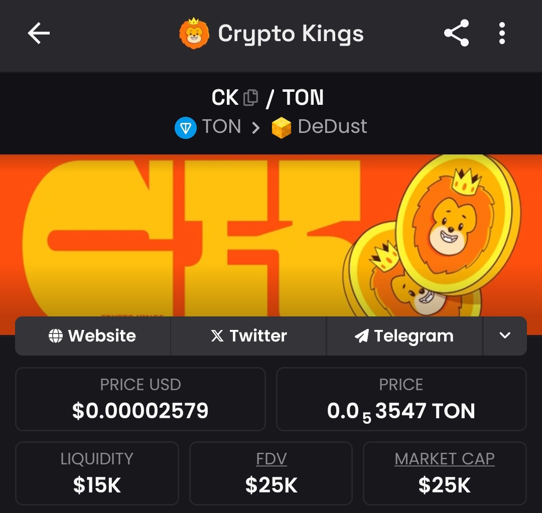 Crypto_Kings_CK's tweet photo. We are listed on Dexscreener!!!
https://t.co/0j0N3c4E9F https://t.co/r9fVj7a8C8
