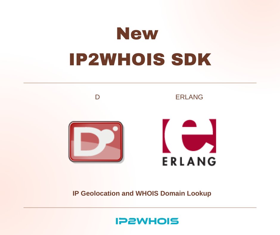 Ip2Whois's tweet photo. New IP2WHOIS D Library and Erlang Module released!

It enables user to easily implement the checking of WHOIS information for a particular domain into their solution using the API from https://t.co/ybb7X05SEw.

Visit https://t.co/DgEL5UGGR9 for more!

#WHOIS #D #erlang #sdk https://t.co/1oXAFZwVY6