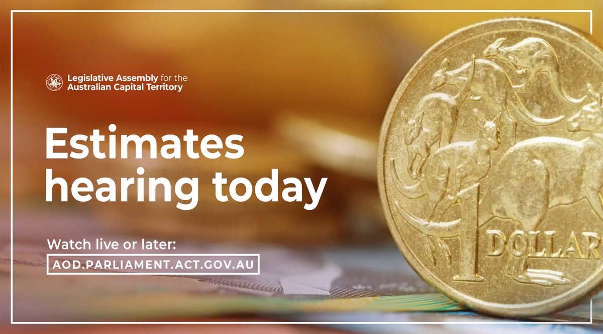 ACTAssembly's tweet photo. It's that time of the year again 💰 💵! Today marks the start of week 1 of #ACTBudget Estimates.

You can find out who is appearing when using the schedule below.

Schedule: https://t.co/jEzn5vBEyg
Watch live or later: https://t.co/5ciEKCHcoW

#yourAssembly https://t.co/ntZwS05heN