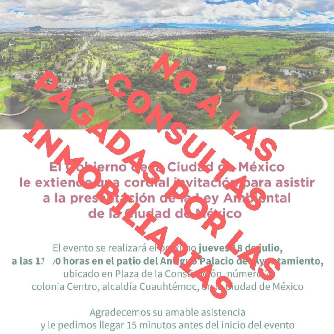 Coordinación de Pueblos de Xochimilco. (@cpbycxochimilco) on Twitter photo Mañana <a href="/martibatres/">Martí Batres</a> presentará y presumirá públicamente a las 13:00 horas su #LeyBatres la que incluye las consultas vecinales que son organizadas por una consultora pagada por el inmobiliario promotor del proyecto de construcción. Mañana <a href="/martibatres/">Martí Batres</a> presentará y presumirá públicamente a las 13:00 horas su #LeyBatres la que incluye las consultas vecinales que son organizadas por una consultora pagada por el inmobiliario promotor del proyecto de construcción.
