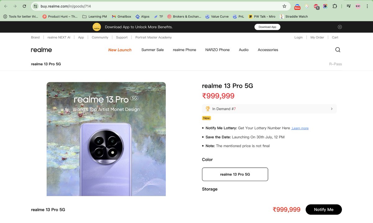 deepeshyadav53's tweet photo. @realmeIndia @realmeglobal will this phone be able to predict future? if yes then it is little underpriced https://t.co/JxxdjNIOO6