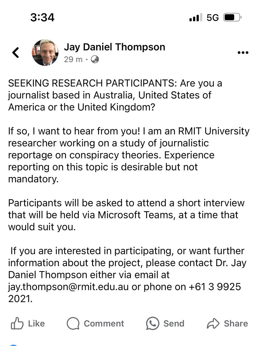 Seeking research participants - details below. Share around! #fakenews #conspiracy #disinformation #misinformation #journalism