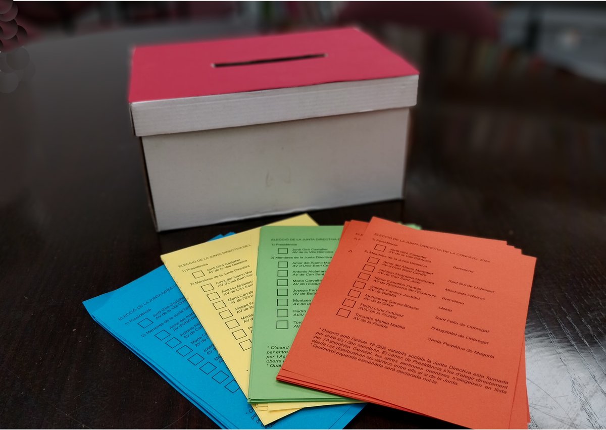 Recordeu: avui eleccions per escollir la Junta de la <a href="/CONFAVC/">confavc</a>  i la seva Presidència en el marc de l'Assemblea Extraordinària que està convocada avui.

⏱️18h a la Sala de les Columnes 📌 Rbla. Santa Mònica, 10 de Bcn. Us hi esperem! #FemMovimentVeïnal
🔗confavc.cat/eleccionsjunta/