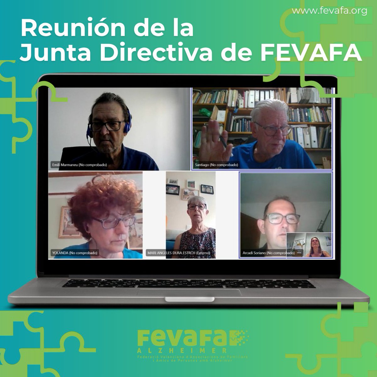 FEVAFAAlzheimer's tweet photo. ✅ Reunión de la Junta Directiva de FEVAFA. Principales temas tratados: Reglamento Régimen Interno, elecciones FEVAFA, Día Mundial del Alzheimer y IX Congreso Autonómico.
#FEVAFA #FEVAFAalzheimer #Alzheimer #AlzheimerValencia #AlzheimerCastellón #AlzheimerAlicante https://t.co/iG5I0K0DaO