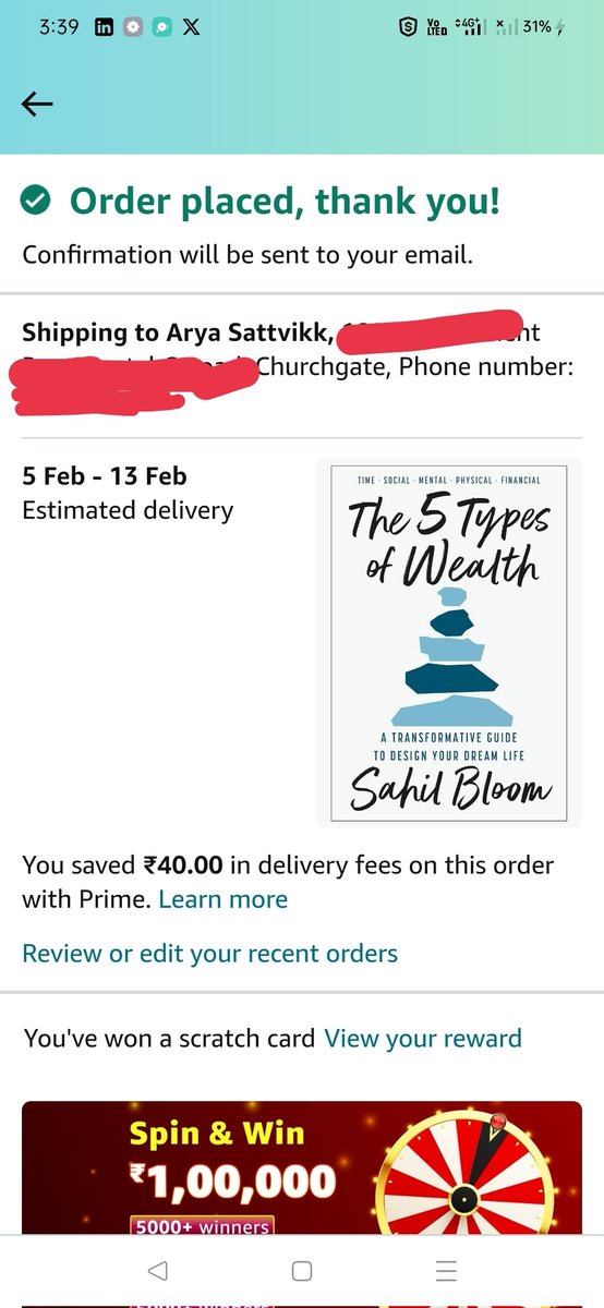 Just pre-ordered <a href="/SahilBloom/">Sahil Bloom</a>'s first book! 

Can't wait to read, learn, and apply it to my life.

P.S.: It's available in India 🇮🇳