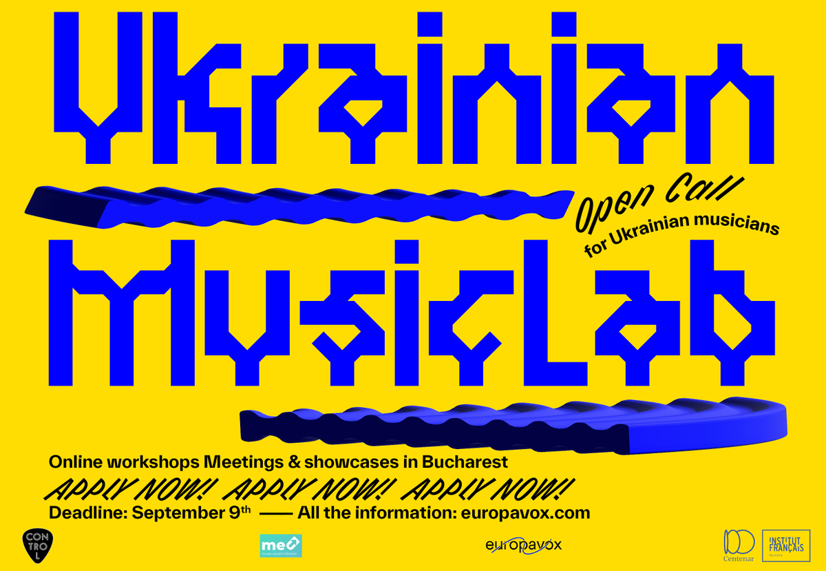 In collaboration with the <a href="/InstitutFrancez/">Institutul Francez din România</a> and partners <a href="/ControlClub/">Control Club</a> and Ukraine Music Export, Europavox launches Ukrainian MusicLab!🎤🌍  📅 Check the conditions and apply by September 9th at 3 pm CET: bit.ly/UkrainianMusic… 📢✨