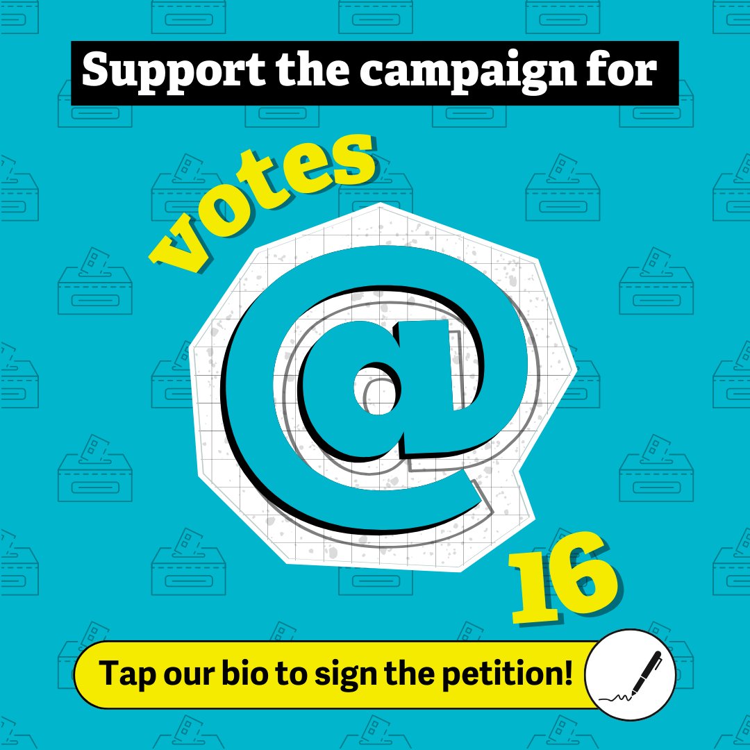 NUS_USI's tweet photo. Do you think 16-year-olds should be able to vote? WE DO!

Millions of young people are employed at 16, paying taxes and spending money that benefits the economy — so they should have the right to vote. 📢

Sign our #VotesAt16 petition ✍️ https://t.co/V4G0mx9jAf

@votesat16ni https://t.co/RM9DXRdXkC