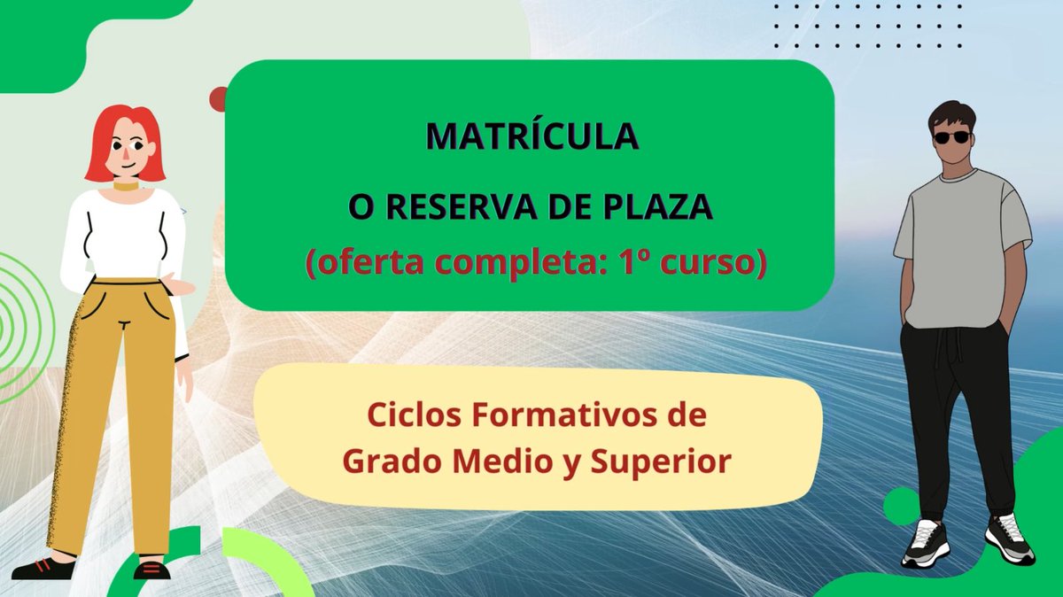 Parri57's tweet image. Hoy día 18 de julio, último día para la matrícula, reserva o esperar en la 1ª adjudicación de los ciclos formativos. Ahí va vídeo para los rezagados. Espero que os sea útil. #MatrículaFP

youtu.be/YvmJL69LNV4?si…
