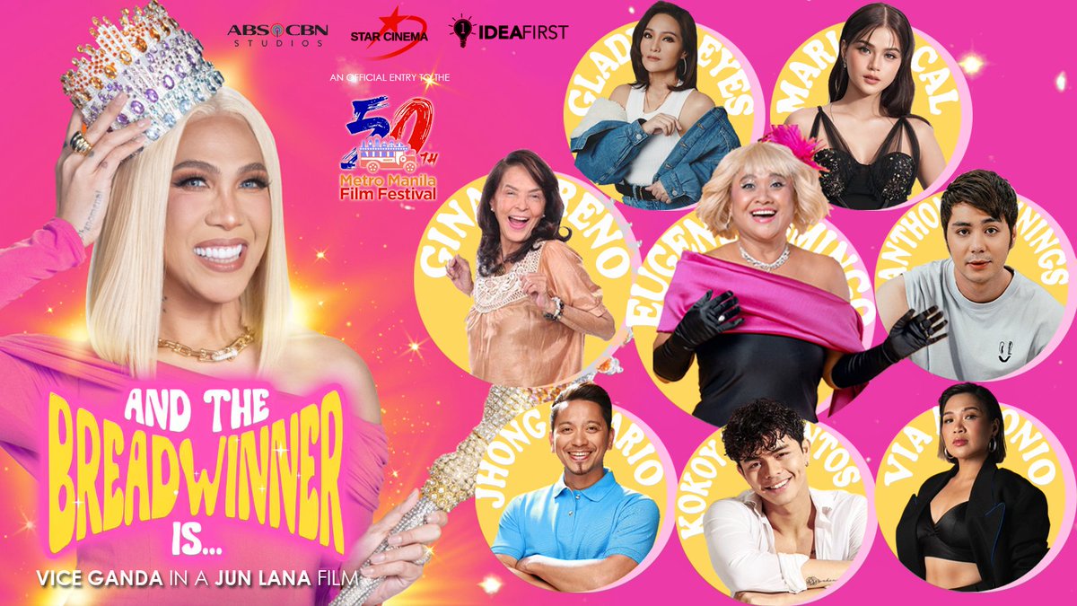 THE Vice Ganda <a href="/vicegandako/">jose marie viceral</a> in a Jun Robles Lana film — ‘And The Breadwinner Is,’ an official entry to the 50th Metro Manila Film Festival #MMFF2024 

[fanmade poster]

<a href="/MissMarisRacal/">Maris Racal</a> 
#MarisRacal | Maris Racal
#MaThon #AndTheBreadwinnerIs
