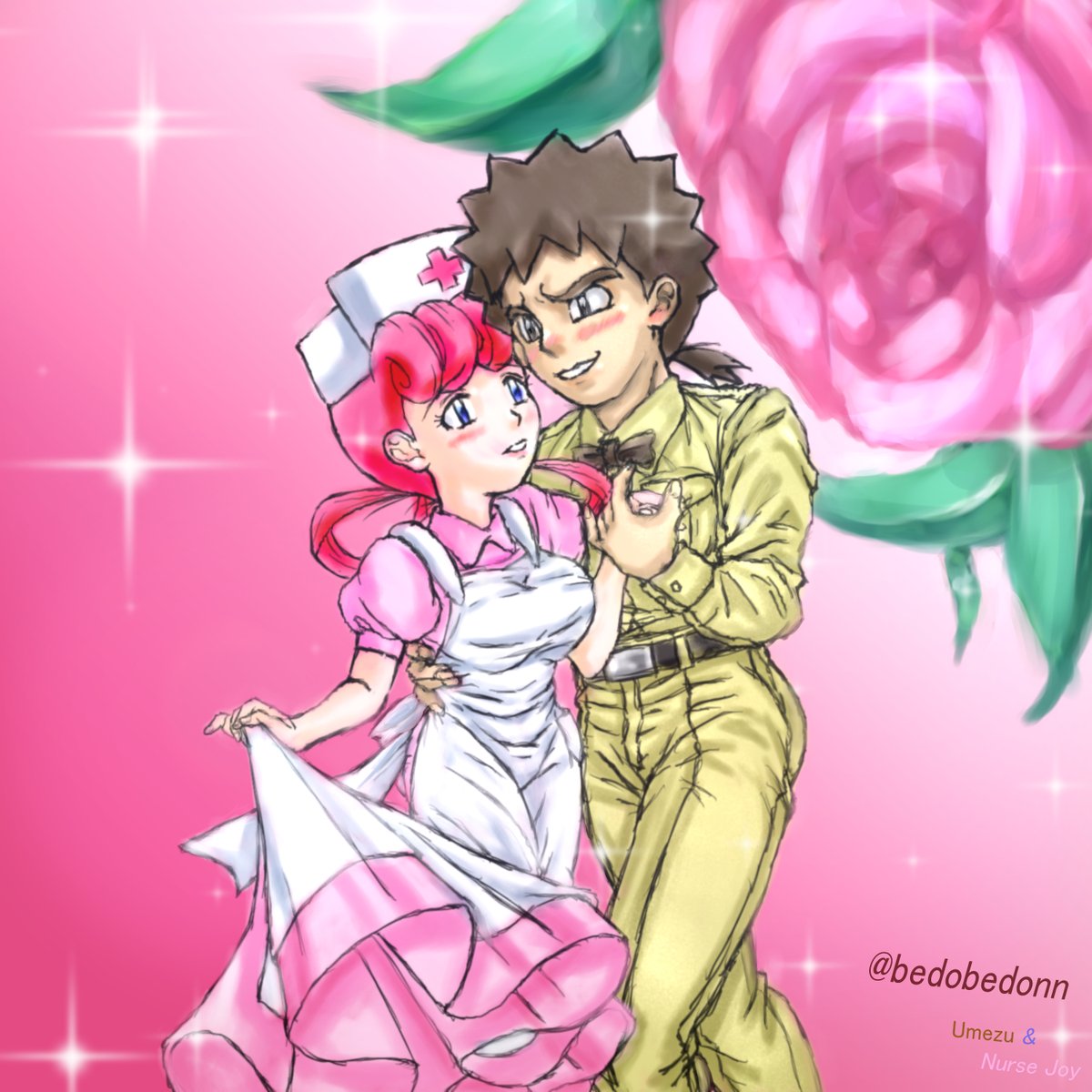 AG2話のウメズ教授とジョーイさんの両想いif妄想落書きです
※デザイン一部アレンジ含みます