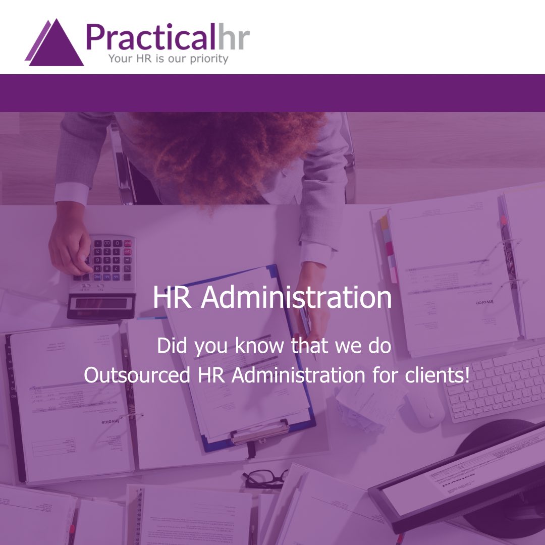 PracticalHR's tweet image. Did you know that we do Outsourced HR Administration for clients!
Link here find out more. lnkd.in/eHQ-NFMe

#humanresources 
#hr 
#employmentlaw 
#administration
#smes 
#practicalhr
#hradmin
#hradministration
#outsource 
#guidance
#HRbusiness