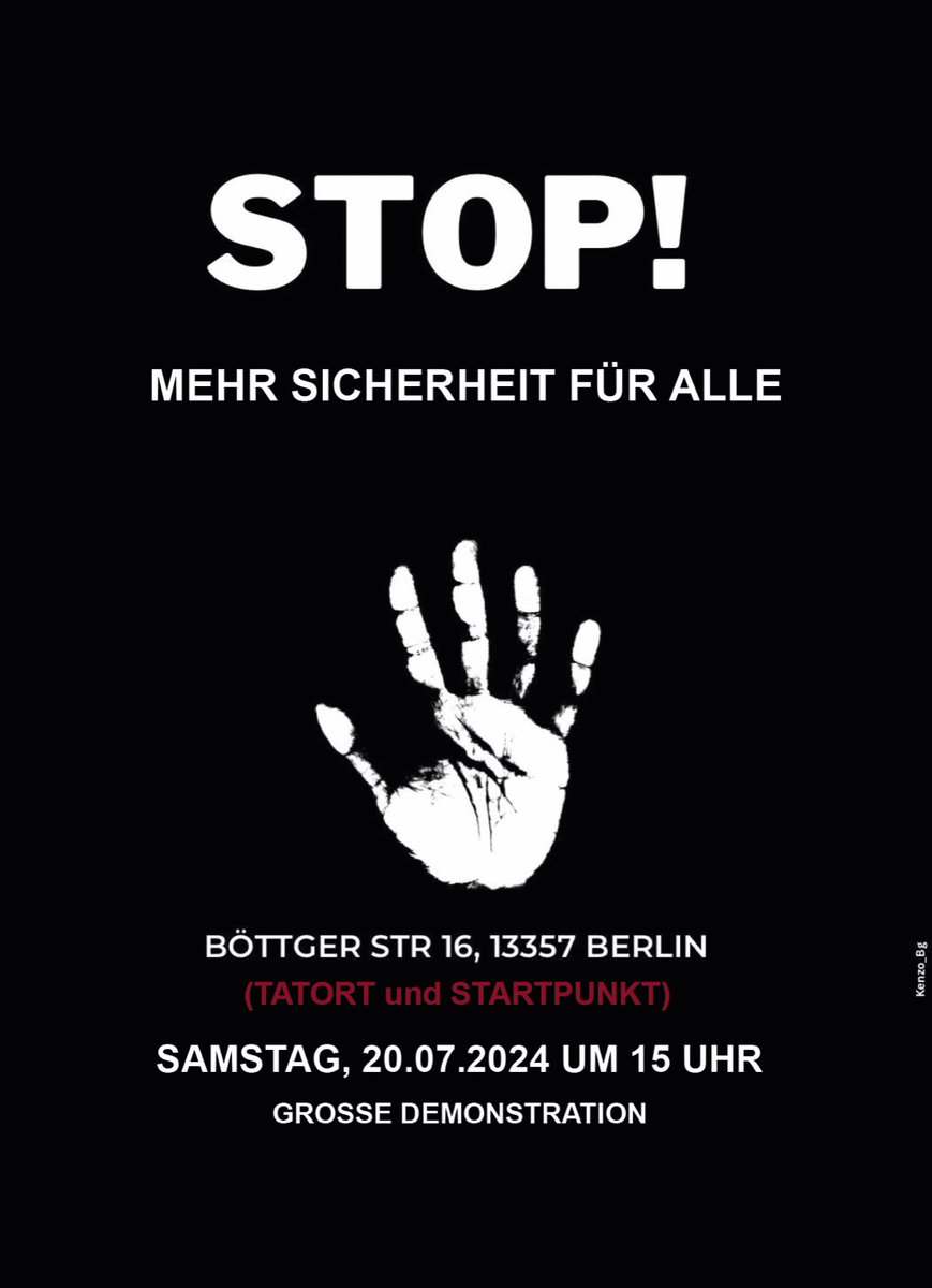 📢‼️Wir rufen zu einer Demonstration am Samstag, den 20. Juli 2024, ab 15 Uhr in der Böttgerstraße 16, 13357 Berlin, auf, um den gewaltsamen Tod von William Chedjou zu betrauern und gegen Rassismus und Diskriminierung in Deutschland zu demonstrieren!‼️📢