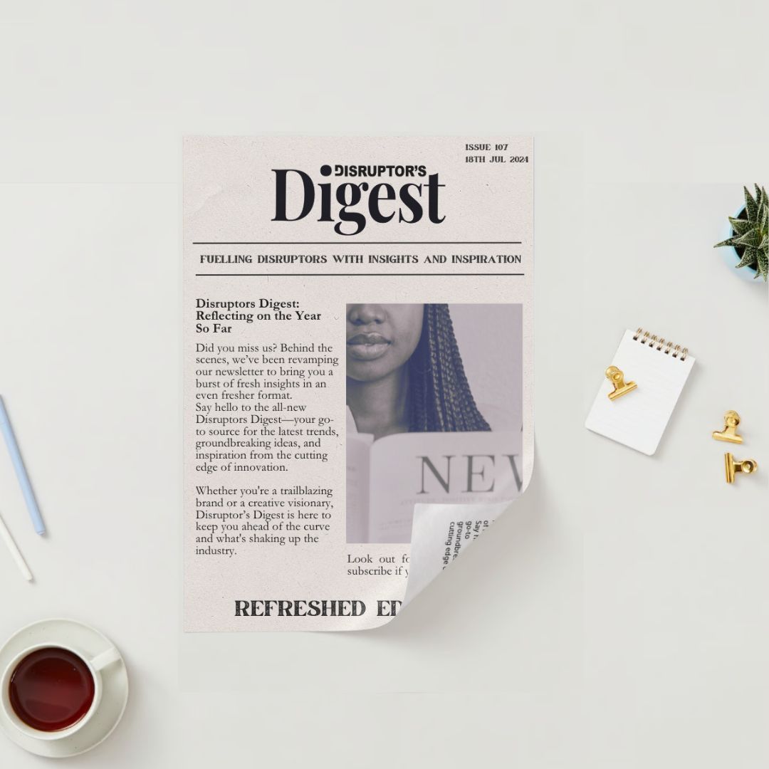 Calling all Disruptors! 

We are thrilled to announce the relaunch of our industry newsletter (Make Waves) as Disruptor's Digest—your ultimate source for fresh insights and inspiration from the forefront of innovation. 

Click the link below to subscribe!
buff.ly/3JjVuZH