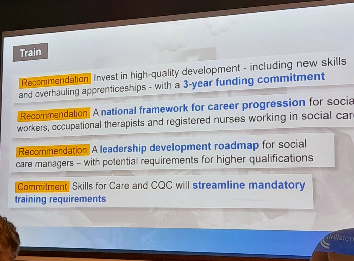 At <a href="/ThinkAheadMH/">Think Ahead</a>, we welcome <a href="/skillsforcare/">Skills for Care</a> recommendations for longer term funding commitments from govt, incl advanced practice training, development and career pathways for #socialworkers and a national #leadership development programme #socialcare #workforce #mentalhealth