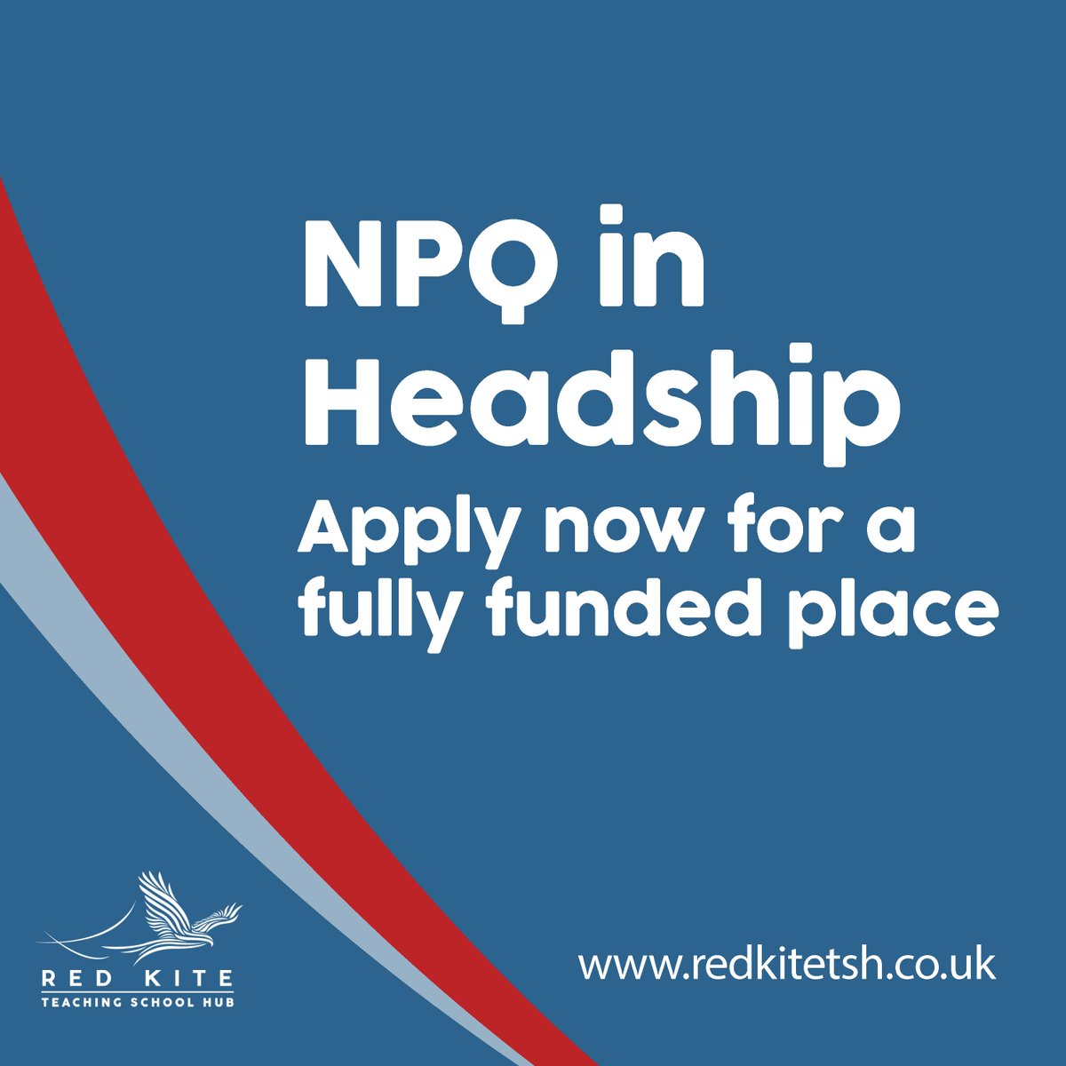 We have funded places available for our NPQ in Headship. Apply now and be prepared to take that next step in your career!

redkitetsh.co.uk/npqs/

#NPQ #CPD #Headteacher #Leadership