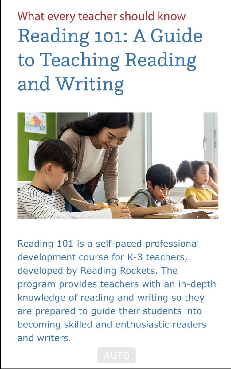 MmeLockhartLDS's tweet photo. Looking for a FREE #ScienceOfReading course to increase your knowledge and understanding of the reading research? 

Look no further than @ReadingRockets!

These 10, self-paced modules align with the reading research, contain practical, evidence-based classroom strategies, AND will help prepare you for the CERI exam! I did them and you should, too!!
@CERICERT @Center4Reading