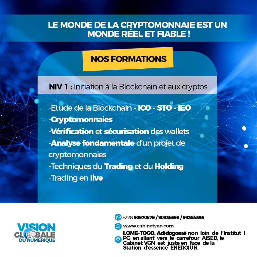 Edawauoila's tweet image. Très chère communauté, heureux de vous présenter nos différents #modules de notre #formation en #Blockchain et #Cryptocurency niveau 1 ou niveau débutant. Nos #formations sont disponibles en #présentiel et en #ligne avec un #suivi illimité. 
#team228 #team229 #team225