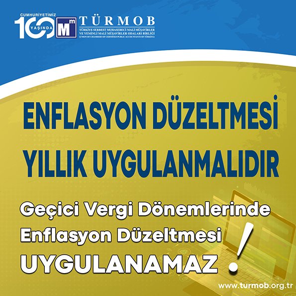 Enflasyon Düzeltmesi Yıllık Uygulanmalıdır
Geçici Vergi Dönemlerinde Enflasyon Düzeltmesi Uygulanamaz!#EnflasyonMuhasebesi