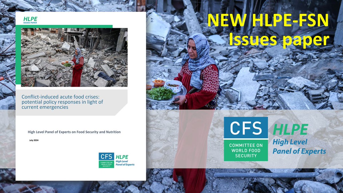 📌The international community needs to promote the humanitarian-development-peace nexus to prevent conflict-related hunger crises while building long-term sustainable and equitable food systems.

Read how in the 🆕 HLPE-FSN Issues paper⤵️
fao.org/cfs/cfs-hlpe/i…