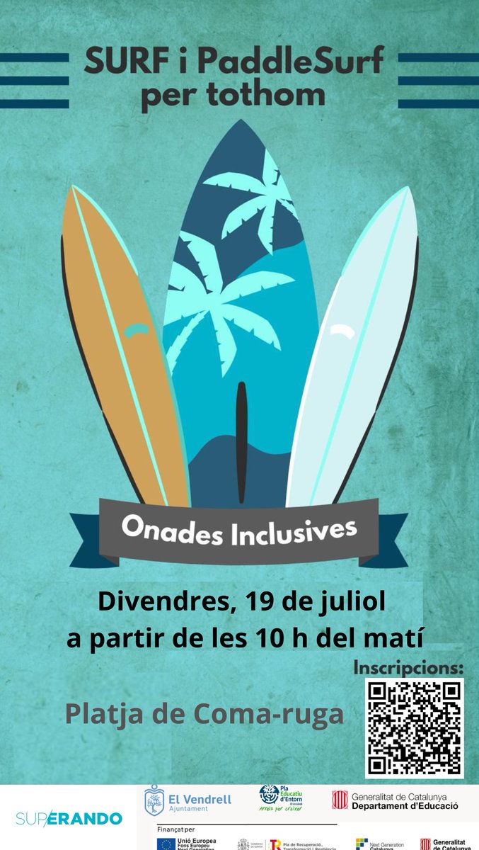 🌊 L’associació <a href="/SUPerando_bcn/">SUPerando</a> amb el suport de l'Ajuntament del Vendrell i el <a href="/educatiu/">Pla Educatiu d'Entorn del Vendrell</a> ofereix l’oportunitat d’aprendre i passar-ho bé amb activitats aquàtiques inclusives a Coma-ruga tuit.cat/lXm2w