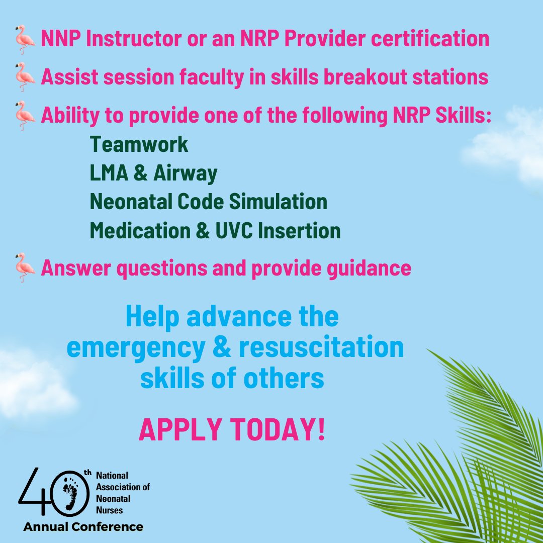 NeonatalNurses's tweet image. Volunteer as a facilitator at the upcoming NRP Skills Hands-On Workshop!

Apply today - your service might just help save a life: surveymonkey.com/r/HFQK97V

#neonatalnurse #nicunurse #neonatalresuscitationprogram #nrp #nrpskills #FerNANNdo