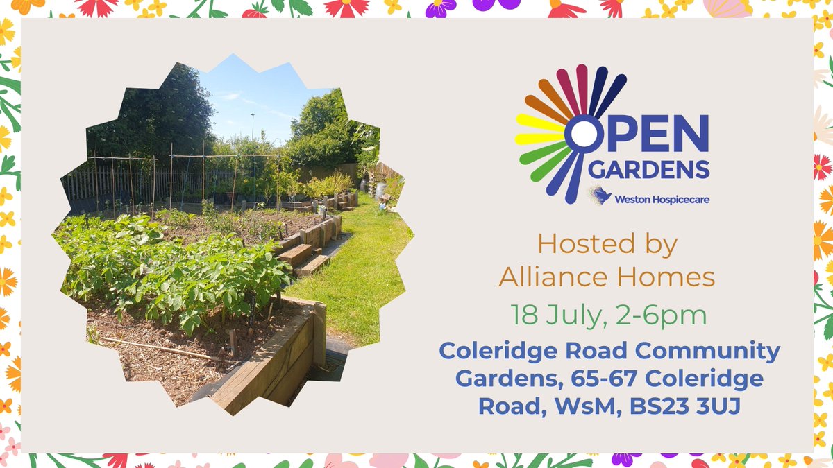 Visit Coleridge Road Community Gardens today between 2-6pm! 🌷

Proceeds from delicious refreshments, cakes, and even slices of pizza cooked in their very own pizza oven will be donated to Weston Hospicecare. 

bit.ly/3Lu4oV9