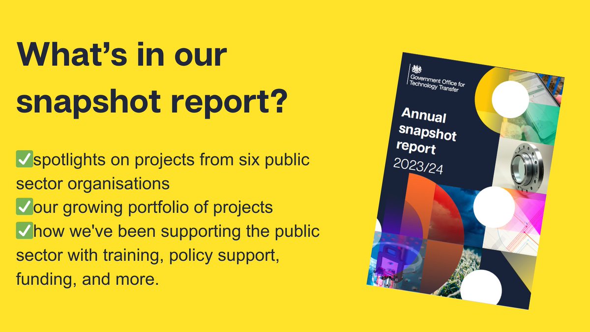 Have you seen our latest snapshot report?

Take a look at the highlights, or read the full report here 👉gov.uk/government/pub…