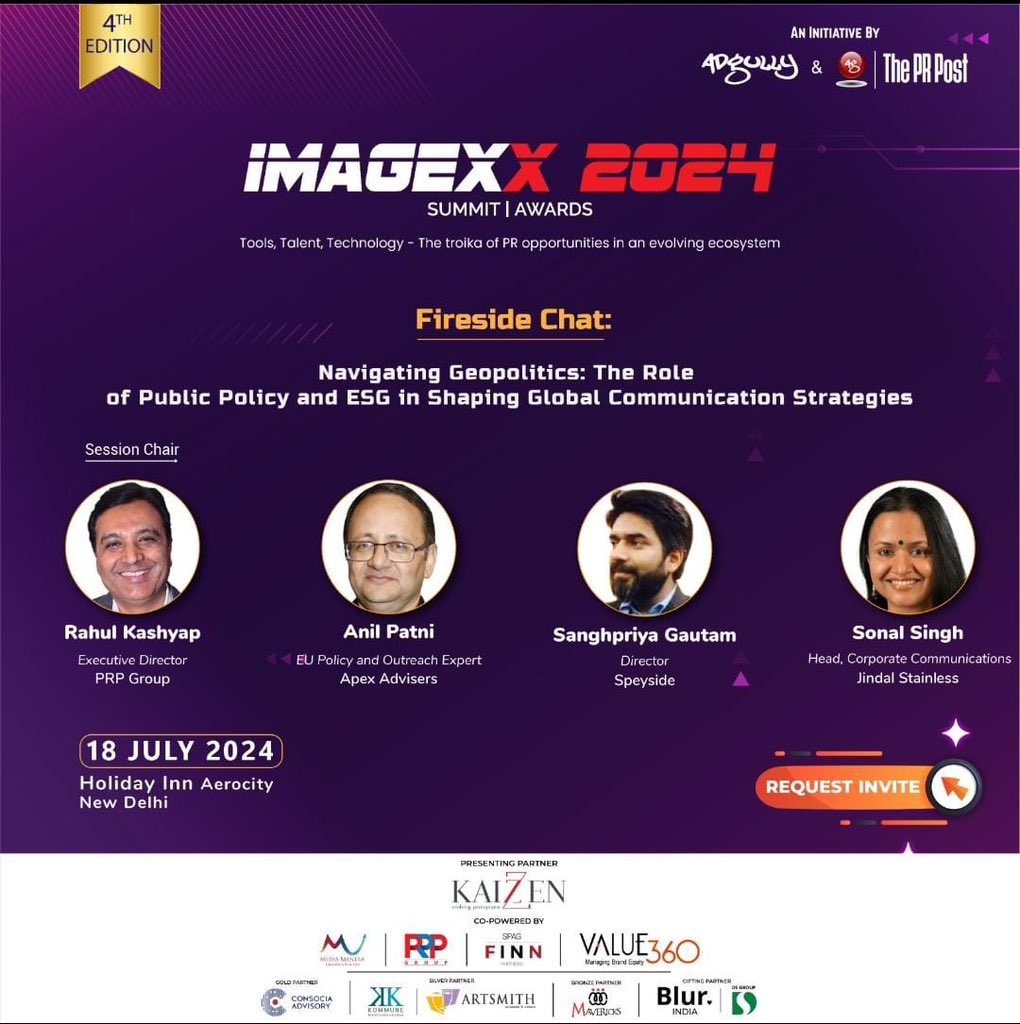 prprofessional7's tweet photo. Don’t miss our Executive Director, Rahul Kashyap, chairing a session at the IMAGEXX Summit 2024 today!
@rahulwaa @adgully
#PRP #IMAGEXX #Summit #Leadership #Innovation #IMAGEXX2024 #ADgully https://t.co/FP7kCZSklt