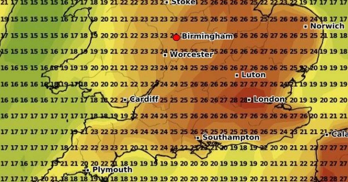 Met Office forecasts 28C highs for Coventry in mini heatwave with 'plentiful amounts of sunshine' bit.ly/4cWY30e
