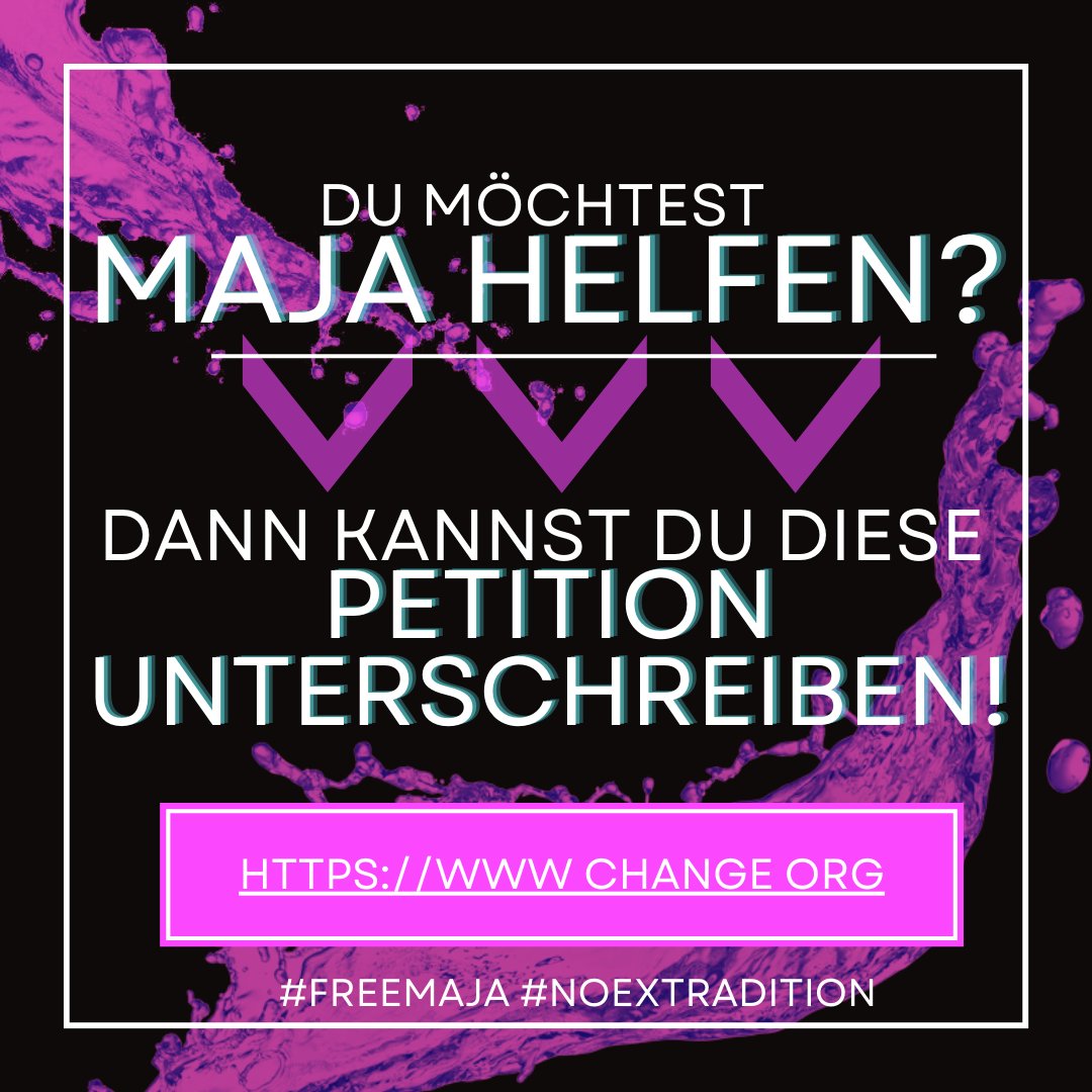 Holt Maja zurück! Gegen weitere Auslieferungen Antifaschist:innen nach Ungarn!

Teilen und unterschreiben ❤️

change.org/p/holt-maja-zu…

#FreeMaja #FreeTobi #FreeHanna  #NoExtradition #FreeAllAntifas #Antifa