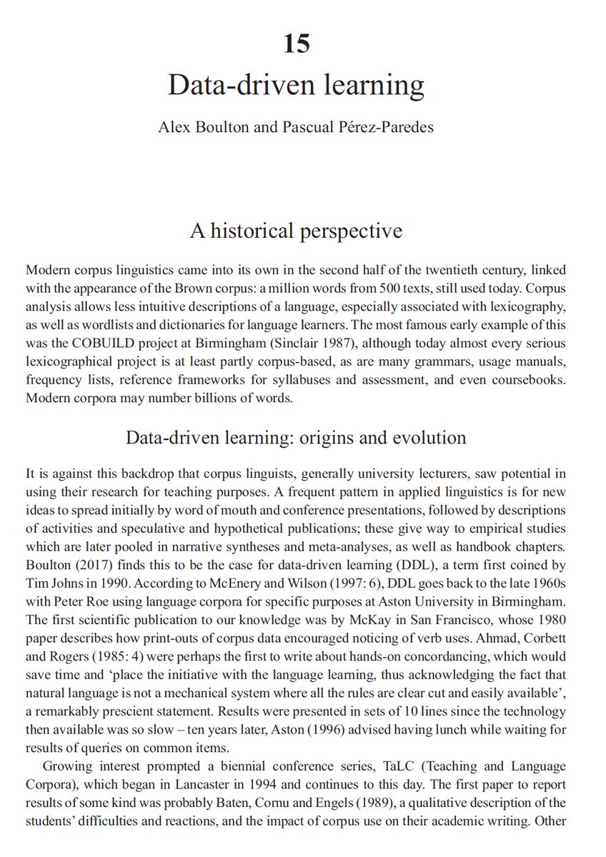 Check out the The #Bloomsbury Handbook of #languagelearning and Technology edited by Regine Hampel &amp; Ursula Stickler. I've contributed a co-authored chapter here on #DDL #datadrivenlearning #corpuslinguistics with Alex Boulton. Check it out here 👇👇👇 bloomsbury.com/uk/bloomsbury-…