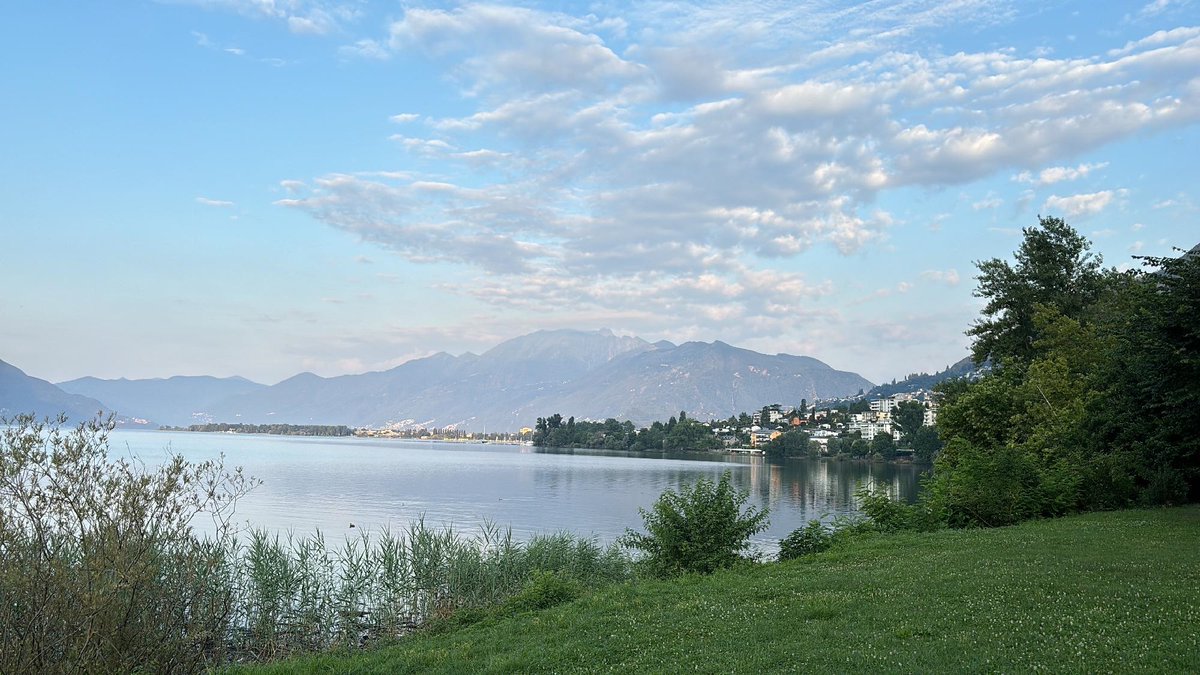MeteoSvizzera's tweet photo. Oggi giornata in prevalenza soleggiata e #calda, con temperature massime alle basse quote fino a 31 gradi. Ideale per andare al lago. Nell'immagine il lungolago di #Minusio (fonte: segnalazioni meteo tramite app di #MeteoSvizzera). https://t.co/WGHPGoL75k