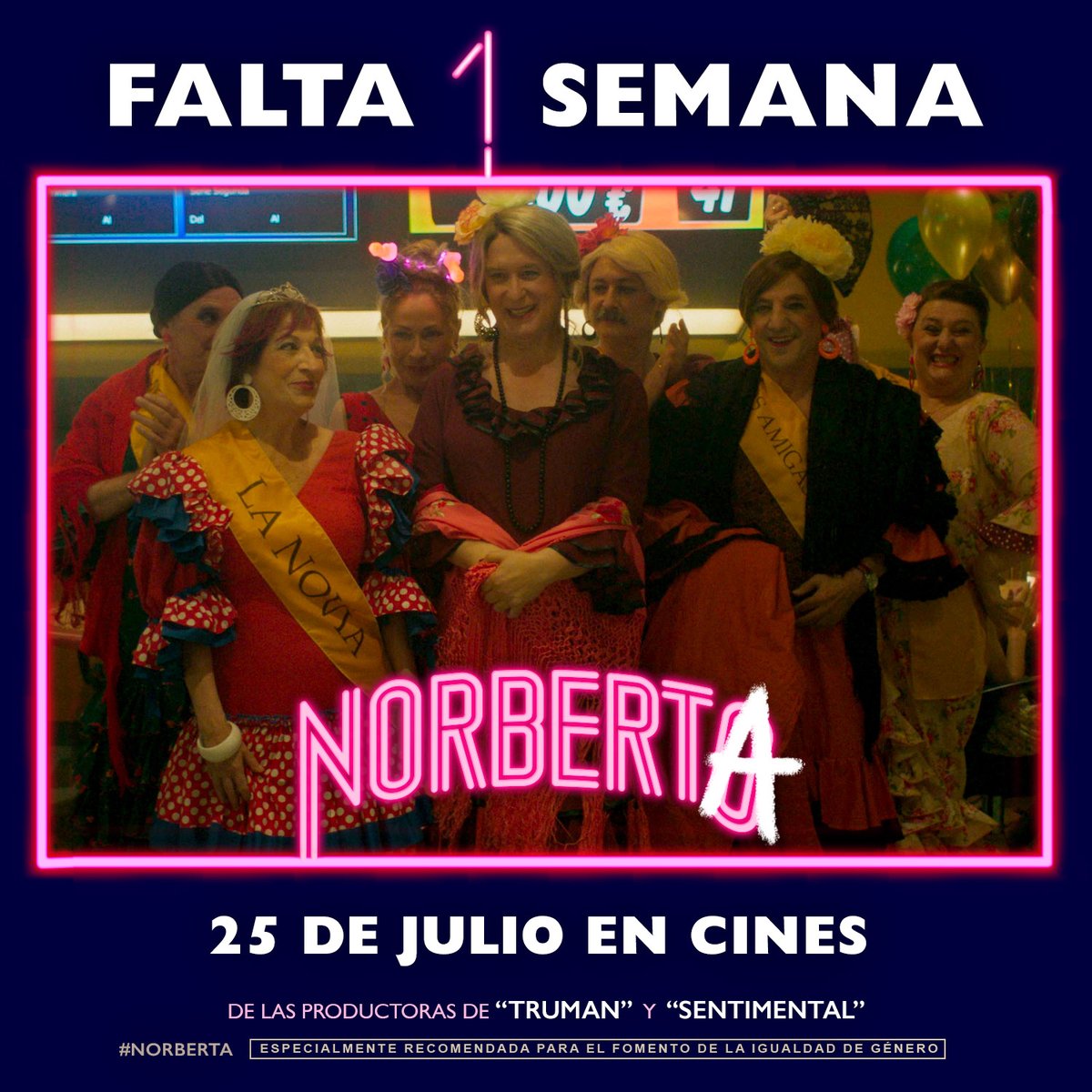 La partida de bingo más importante del año está a punto de empezar. 🎰

En tan solo 1⃣ semana se estrena #Norberta, la comedia más refrescante y liberadora del verano. 🎞️ ¡25 de julio en cines!