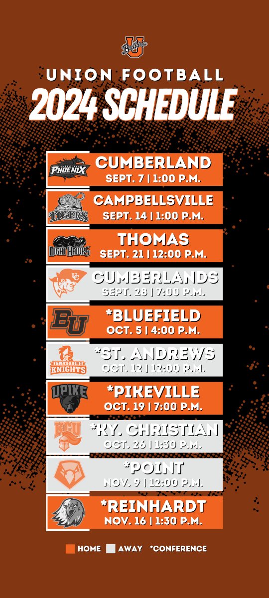 Here's a 2024 #UnionFootball 🏈 schedule graphic for your phone's home screen!

#RepTheU