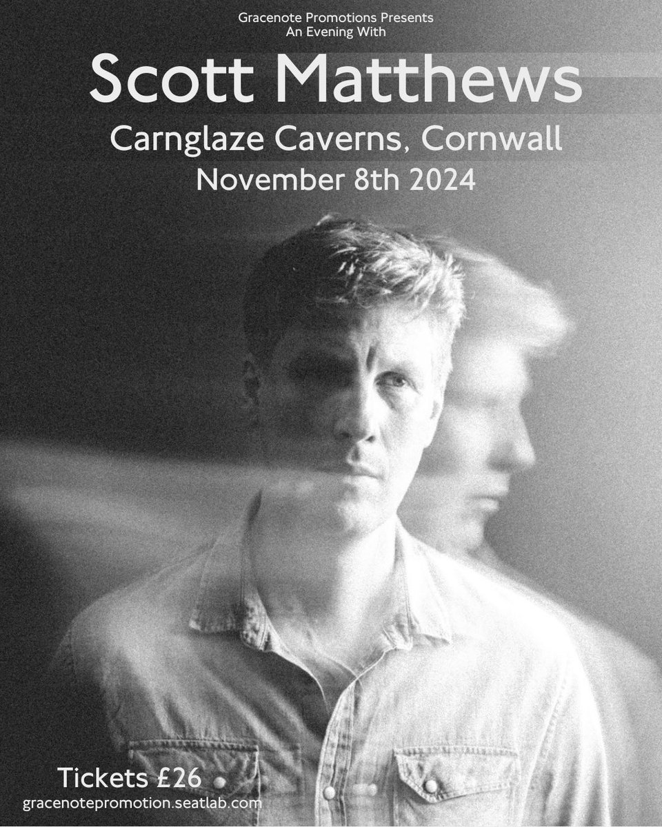Scott Matthews (@scottmatthewsuk) on Twitter photo NEW SHOW ANNOUNCEMENT at the magical <a href="/CarnglazeCavern/">Carnglaze Caverns</a> in Cornwall on the 8th November.
I’ve never played a show in a cave before. All I know is it’s going to be a special experience. Tickets are now on sale here:
gracenotepromotion.seatlab.com/events/08-11-2… NEW SHOW ANNOUNCEMENT at the magical <a href="/CarnglazeCavern/">Carnglaze Caverns</a> in Cornwall on the 8th November.
I’ve never played a show in a cave before. All I know is it’s going to be a special experience. Tickets are now on sale here:
gracenotepromotion.seatlab.com/events/08-11-2…