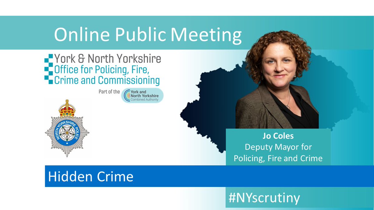 northyorkspfcc's tweet photo. Today's Online Public Meeting with @northyorkspfcc @YNYCOMBINED and @NYorksPolice will focus on Hidden Crime. #WatchLIVE and #AskYourQuestions to @northyorkspfcc with #NYscrutiny
Meeting starts at 14:00
Full details and presentations here: https://t.co/mu4q8jqYRO https://t.co/2AFKSgdvOm