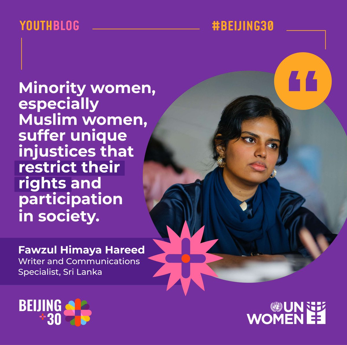 unwomenasia's tweet photo. 🇱🇰 "Women in #SriLanka face violence and discrimination in many forms. We must ensure minority women are heard and institutions are held accountable."
Read more in our #Beijing30 #YouthBlog by Fawzul Himaya.
🔗 https://t.co/qbTrReJ281
@unwomenSriLanka https://t.co/0SlmuSugOs