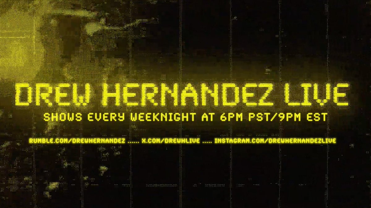 DrewHLive's tweet image. Watch & Subscribe to my show Drew Hernandez Live! Airs M-F @ 6pm PT / 9pm ET
👉🏻 rumble.com/c/DrewHernandez