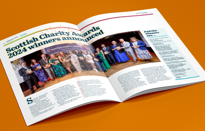 TFN is <a href="/scvotweet/">SCVO</a>'s magazine for the #VoluntarySector.
 
On this month's news pages, a report on the 2024 #ScotCharityAwards "It was such an inspiring evening, full of people and organisations who make Scotland a better place.”
 
Read, enjoy and share: okt.to/OytHSA