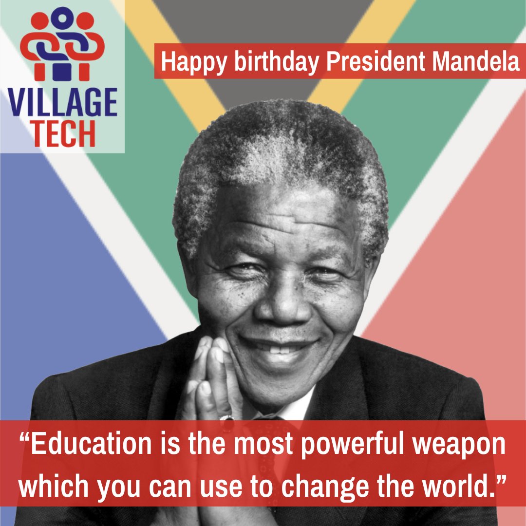 VillageTechZA's tweet image. Happy birthday to the late, honourable President Nelson Mandela. 

At Village Tech we believe in #BridgingTheDigitalDivide to help more South Africans use technology and enhance their job opportunities. &amp;gt; i.mtr.cool/xsaqhhxvmn   

#VillageTech #MandelaDay