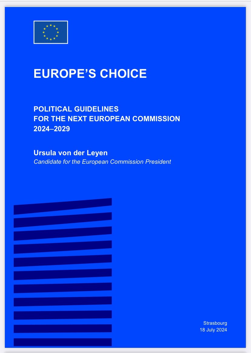 🇪🇺 Europako Parlamentuan Úrsula Von der Leyenek bere lehentasunen dokumentua banatu die talde politikoei , dokumentu hori irakurri eta hitzaldia entzun ondoren bilerak egingo dituzte alderdiek 13:00etan bozketa egiteko #EuropeanParliament #vonderLeyen