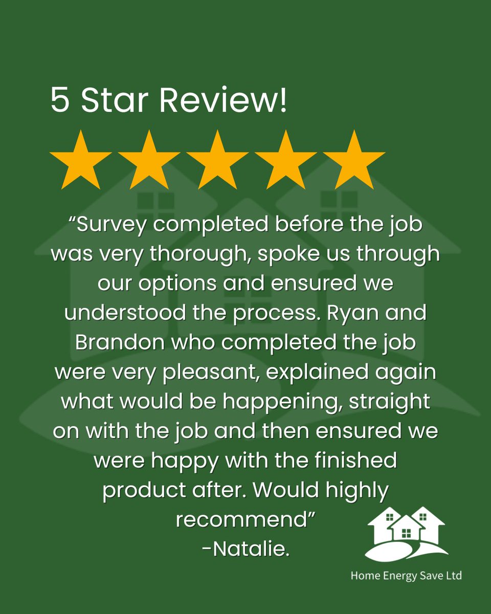 What an amazing review for all of our team! 🤩

Well done to our amazing team of Ryan and Brandon and thank you to Natalie for writing such a fantastic review! ⭐⭐⭐⭐⭐

Got a damp issue at home? 📲 Book your survey here - homeenergysaveuk.co.uk/resolving-damp…

#homeenergysave #damp