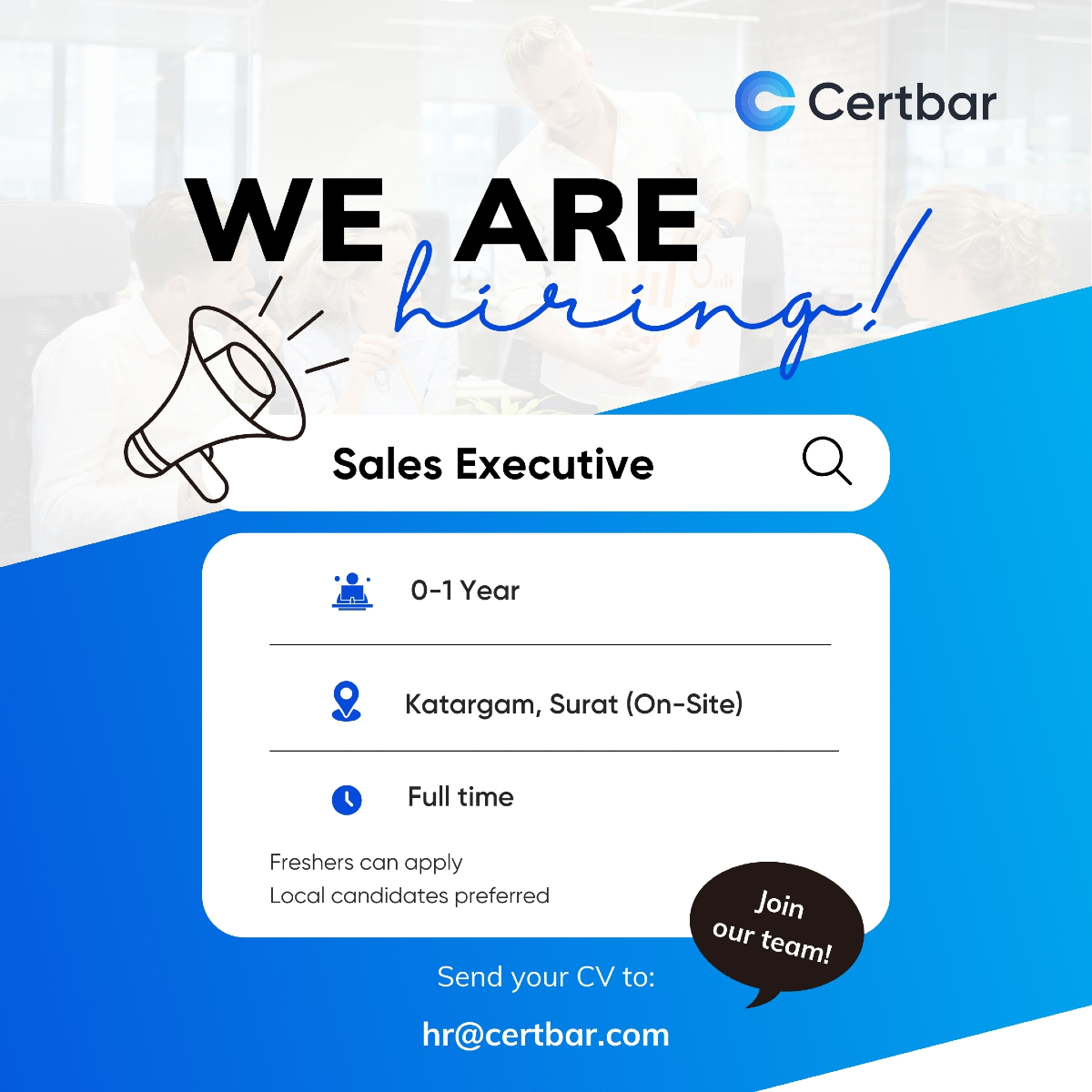 certbar's tweet photo. We're Hiring! 🚀

Join our awesome cybersecurity team! Looking for a Sales Executive. If you're passionate about sales and cybersecurity, this is for you! Apply now! 

Interested candidates are invited to submit their resume to hr@certbar.com.

#cybersecurity #sales #certbar https://t.co/rYnuvg17mN